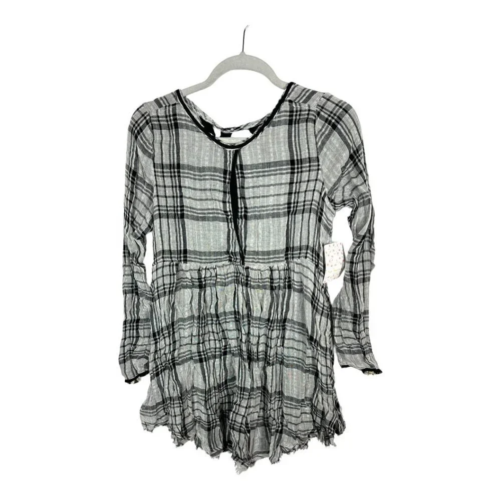 Free people‎ checkered tunic with pockets NWT